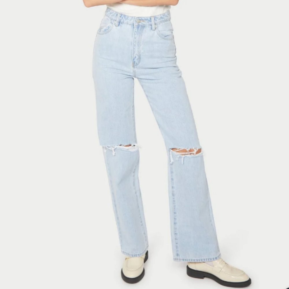 ROLLA'S Light Blue Straight Leg Ripped Jeans